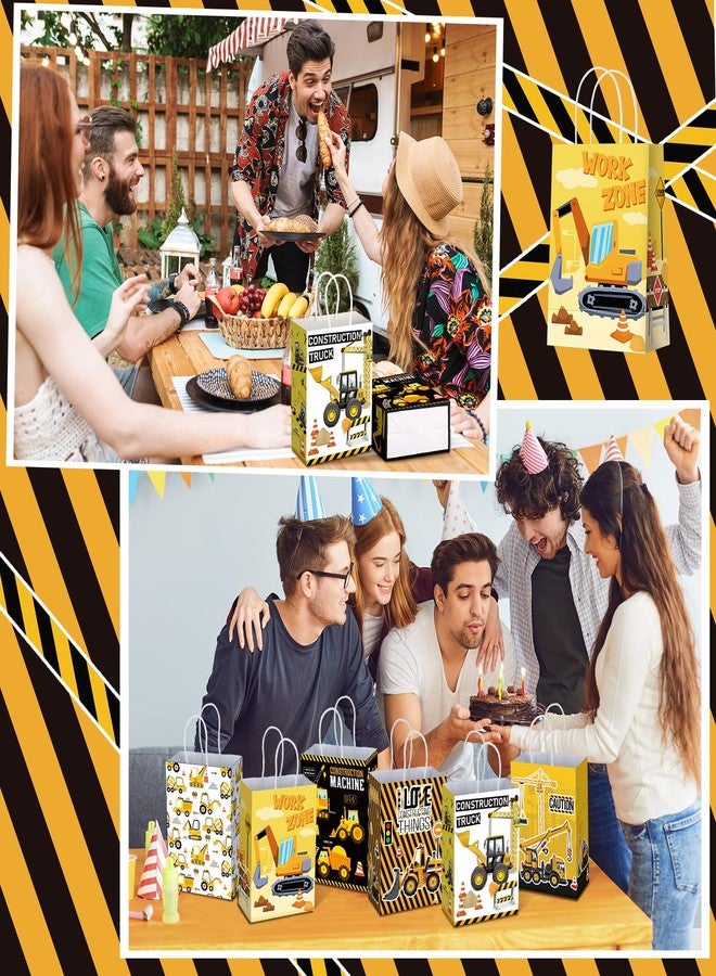 Sinload 24 Pcs Construction Party Gift Bags with Handle Truck Goodie Treat Bags Vehicles Party Favors Candy Gift Wrapping for Truck Themed Birthday Supply Decoration - Image 5